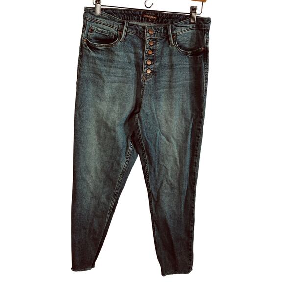 Dear John Olivia Super High Rise Skinny Jeans Womens 31 Button-Fly Raw Hem - Picture 1 of 8